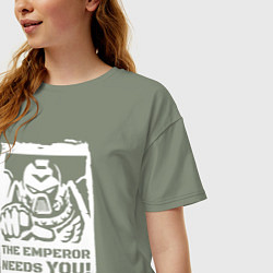 Футболка оверсайз женская Император нуждается в тебе! Белый постер, цвет: авокадо — фото 2