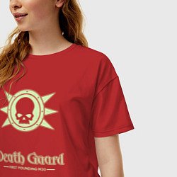 Футболка оверсайз женская Гвардия смерти лого винтаж, цвет: красный — фото 2