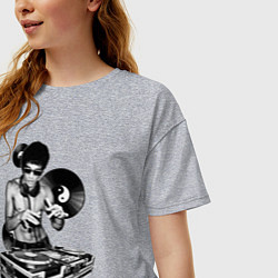 Футболка оверсайз женская Bruce Lee - Vinyl Dj, цвет: меланж — фото 2