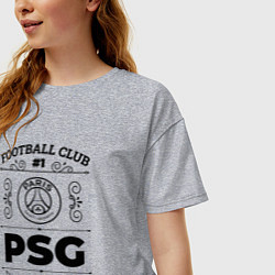 Футболка оверсайз женская PSG: Football Club Number 1 Legendary, цвет: меланж — фото 2