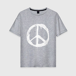 Футболка оверсайз женская Pacific symbol white, цвет: меланж