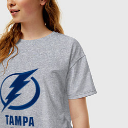 Футболка оверсайз женская Тампа-Бэй 3D Logo, цвет: меланж — фото 2
