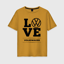 Футболка оверсайз женская Volkswagen Love Classic, цвет: горчичный