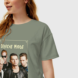 Футболка оверсайз женская Keep Calm and Enjoy the Silence - Depeche Mode, цвет: авокадо — фото 2