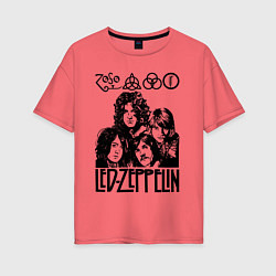 Женская футболка оверсайз Led Zeppelin Black