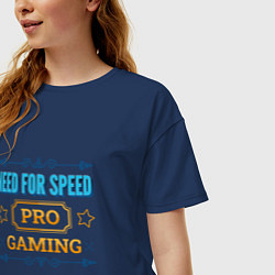 Футболка оверсайз женская Игра Need for Speed PRO Gaming, цвет: тёмно-синий — фото 2