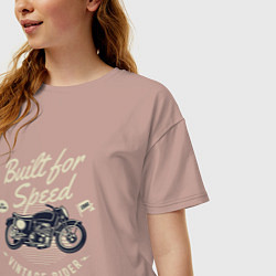 Футболка оверсайз женская Vintage Moto, цвет: пыльно-розовый — фото 2