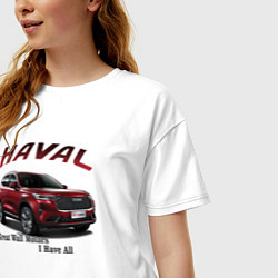 Футболка оверсайз женская Haval - кроссовер, цвет: белый — фото 2