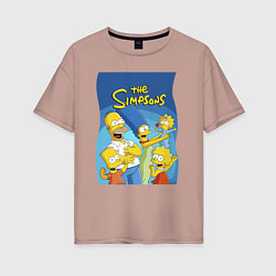 Женская футболка оверсайз Семейка Симпсонов - Гомер, Мардж и их отпрыски