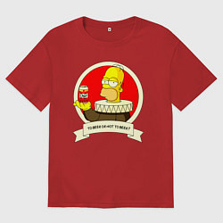 Футболка оверсайз женская To beer or not to beer?, цвет: красный