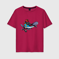 Женская футболка оверсайз Ботинок на скейте