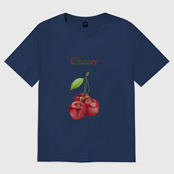 Футболка оверсайз женская Cherry вишня, цвет: тёмно-синий