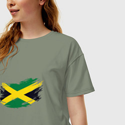 Футболка оверсайз женская Jamaica Flag, цвет: авокадо — фото 2