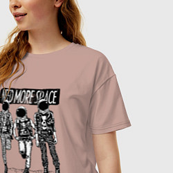 Футболка оверсайз женская Нужно больше места, цвет: пыльно-розовый — фото 2