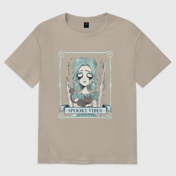 Футболка оверсайз женская Spooky vibes, цвет: миндальный