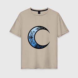 Женская футболка оверсайз Убывающая луна