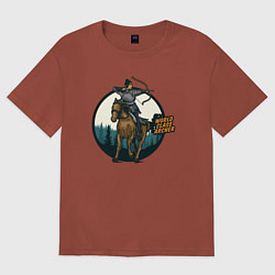 Женская футболка оверсайз Индеец на лошади