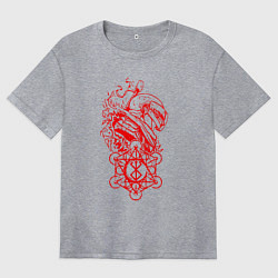 Футболка оверсайз женская Берсерк - рыцарь - симлов, цвет: меланж