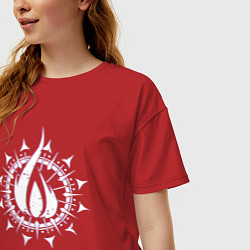 Футболка оверсайз женская In flames - logo neon, цвет: красный — фото 2