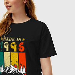 Футболка оверсайз женская Сделано в 1996 в возрасте совершенства, цвет: черный — фото 2