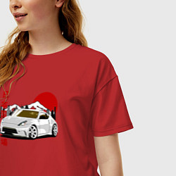 Футболка оверсайз женская Nissan fairlady z34 370z, цвет: красный — фото 2