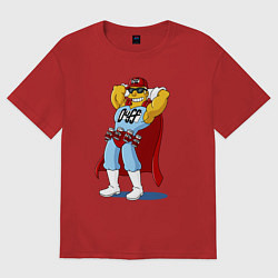 Футболка оверсайз женская Duffman - Simpsons, цвет: красный