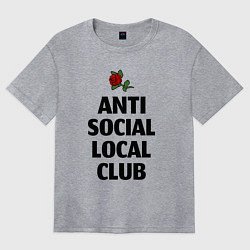 Футболка оверсайз женская Anti social local club, цвет: меланж