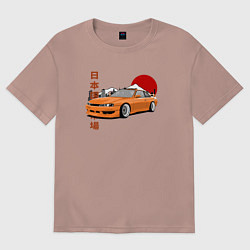 Футболка оверсайз женская Silvia s14 JDM Retro Car, цвет: пыльно-розовый