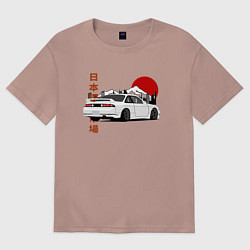 Футболка оверсайз женская Nissan Silvia S14 Sr20 Japan Car, цвет: пыльно-розовый