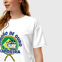 Футболка оверсайз женская Cordao de ouro Capoeira flag of Brazil, цвет: белый — фото 2