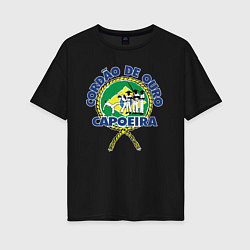 Футболка оверсайз женская Cordao de ouro Capoeira flag of Brazil, цвет: черный