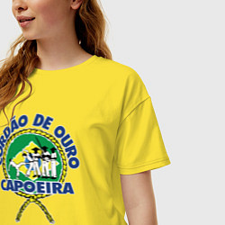Футболка оверсайз женская Cordao de ouro Capoeira flag of Brazil, цвет: желтый — фото 2