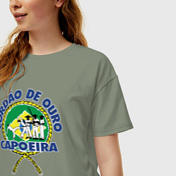 Футболка оверсайз женская Cordao de ouro Capoeira flag of Brazil, цвет: авокадо — фото 2