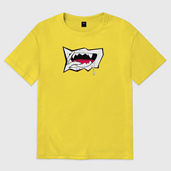 Футболка оверсайз женская Ахегао вампир, цвет: желтый