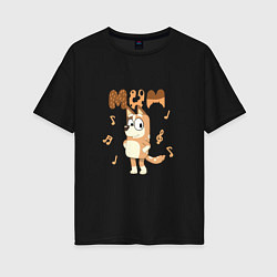 Футболка оверсайз женская Doggy Mom, цвет: черный