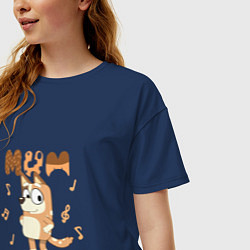 Футболка оверсайз женская Doggy Mom, цвет: тёмно-синий — фото 2