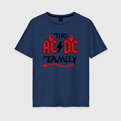 Футболка оверсайз женская The ac dc family - Rock, цвет: тёмно-синий