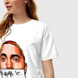 Футболка оверсайз женская My name is - Eminem, цвет: белый — фото 2