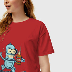 Футболка оверсайз женская Little Bender, цвет: красный — фото 2