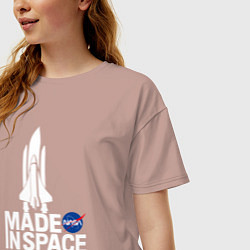 Футболка оверсайз женская Nasa - made in space, цвет: пыльно-розовый — фото 2