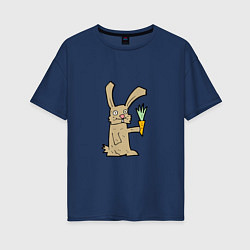 Футболка оверсайз женская Rabbit & Carrot, цвет: тёмно-синий