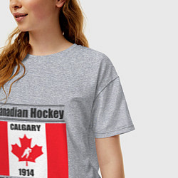 Футболка оверсайз женская Федерация хоккея Канады, цвет: меланж — фото 2
