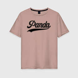 Футболка оверсайз женская Панда лого, цвет: пыльно-розовый