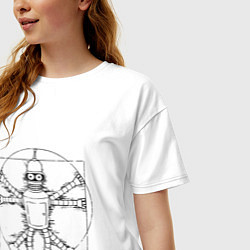 Футболка оверсайз женская Vitruvian Bender, цвет: белый — фото 2