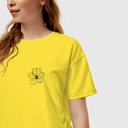 Футболка оверсайз женская Hibiscus, цвет: желтый — фото 2