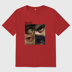 Футболка оверсайз женская Искусство и глаза, цвет: красный