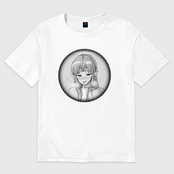 Футболка оверсайз женская Ахегао милая эльфийка, цвет: белый