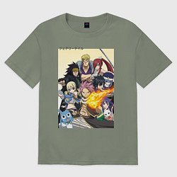 Футболка оверсайз женская Fairy Tail heroes, цвет: авокадо