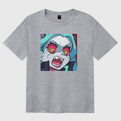 Футболка оверсайз женская Ребекка пиксель, цвет: меланж