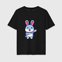 Футболка оверсайз женская Bunny Dab, цвет: черный